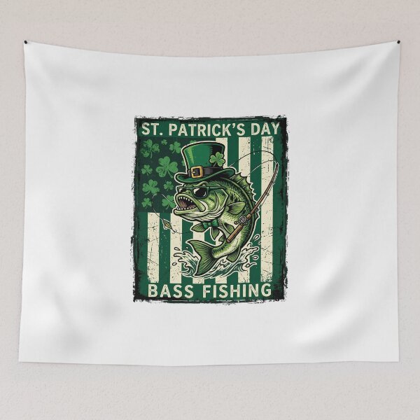Item preview, St. Patrick's Day Bass Fishing Leprechaun Angler designed and sold by chattsuede.