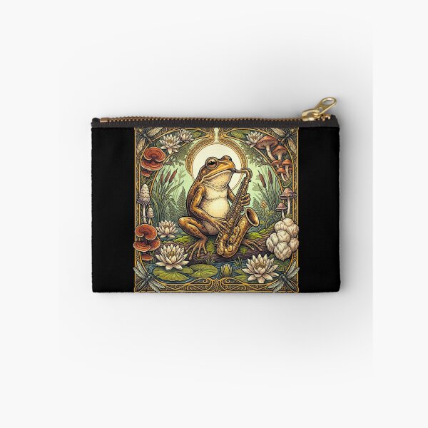 Item preview, Art Nouveau Jazz Frog: Saxophone in the Enchanted Swamp designed and sold by DsTeesApparel.