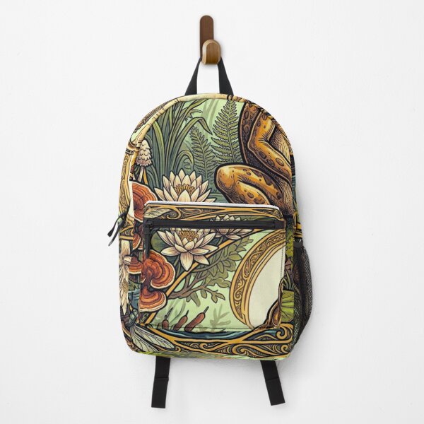 Item preview, Art Nouveau Jazz Frog: Saxophone in the Enchanted Swamp designed and sold by DsTeesApparel.