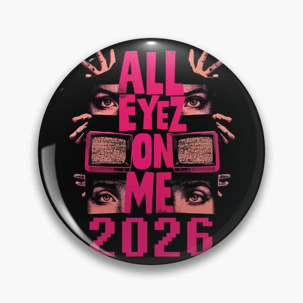 Artikelvorschau, All Eyez On Me 2026 Pink Eyes TV Static Graphic entworfen und verkauft von RamyGallery.