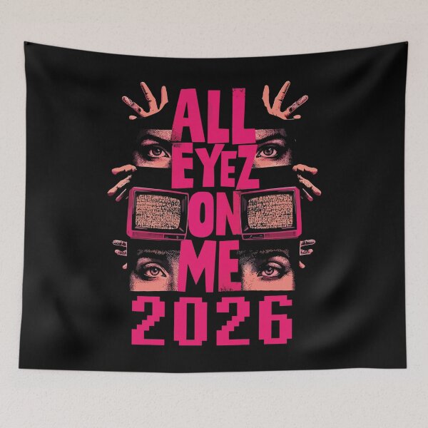 Item preview, All Eyez On Me 2026 Pink Eyes TV Static Graphic designed and sold by RamyGallery.