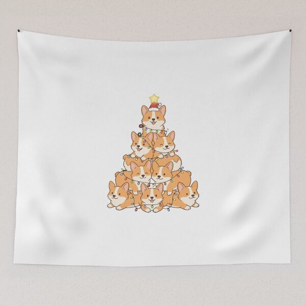 Item preview, Adorable Corgi Christmas Tree Stack Illustration designed and sold by chattsuede.