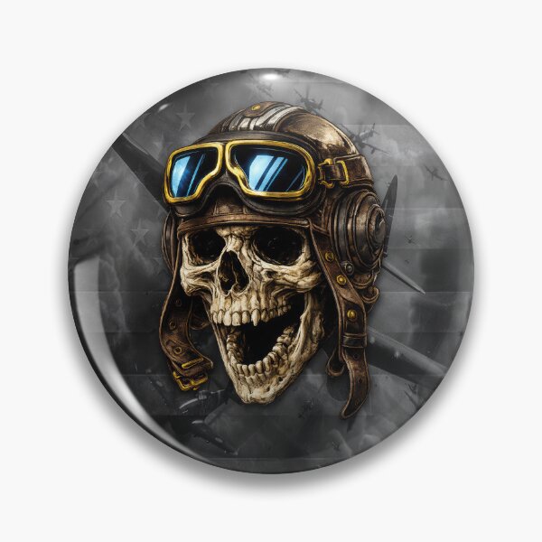 Item preview, Vintage War Pilot Skull American Flag Aviation Design designed and sold by artistwill.