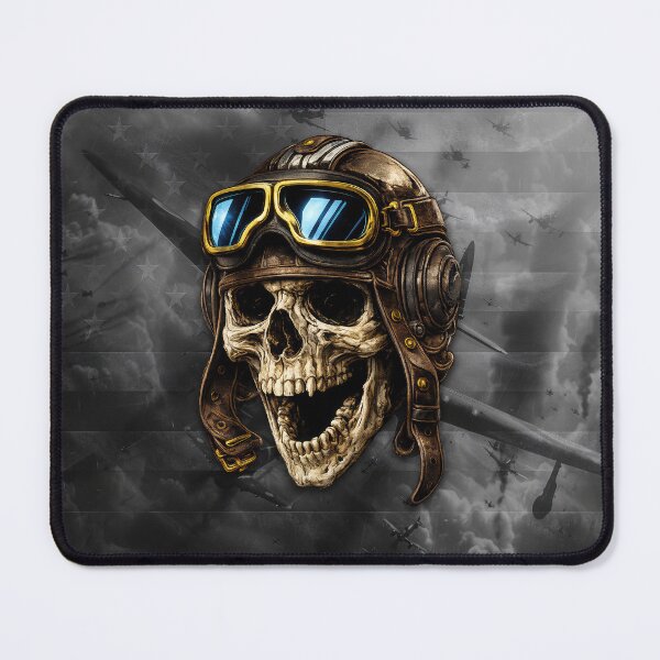 Item preview, Vintage War Pilot Skull American Flag Aviation Design designed and sold by artistwill.