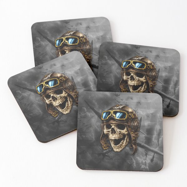 Item preview, Vintage War Pilot Skull American Flag Aviation Design designed and sold by artistwill.