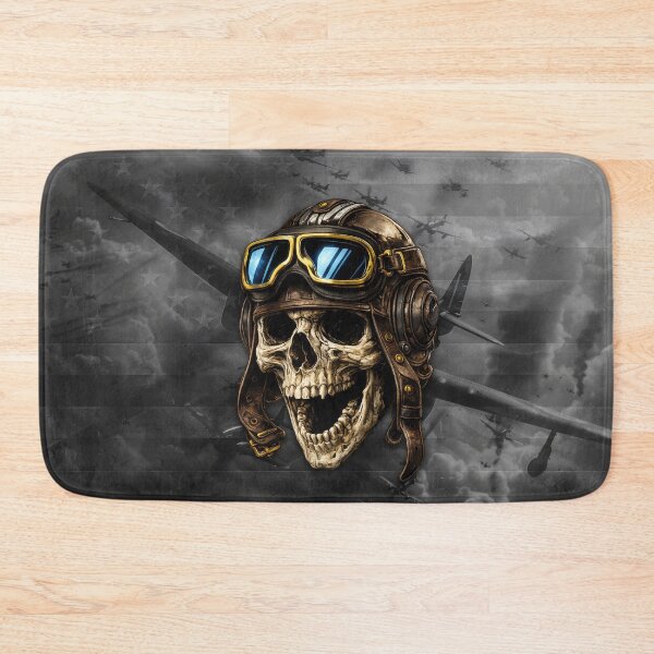 Item preview, Vintage War Pilot Skull American Flag Aviation Design designed and sold by artistwill.