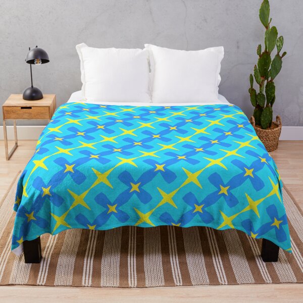 Item preview, Abstract Bright Blue Yellow Star Geometric Pattern designed and sold by Vileprint.