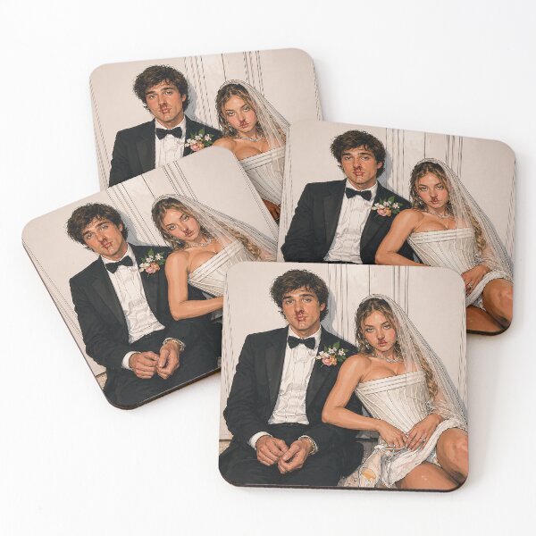 Item preview, Jacob Elordi and Sydney Sweeney, Nathaniel and Cassie wedding (fan art) designed and sold by PopCultureAndStuff.