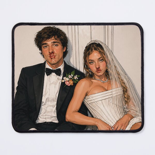 Item preview, Jacob Elordi and Sydney Sweeney, Nathaniel and Cassie wedding (fan art) designed and sold by PopCultureAndStuff.