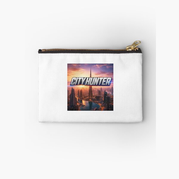 Item preview, City Hunter futuristic skyline at sunset designed and sold by STICKOANIME.