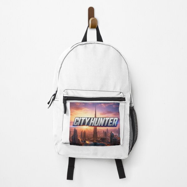 Item preview, City Hunter futuristic skyline at sunset designed and sold by STICKOANIME.