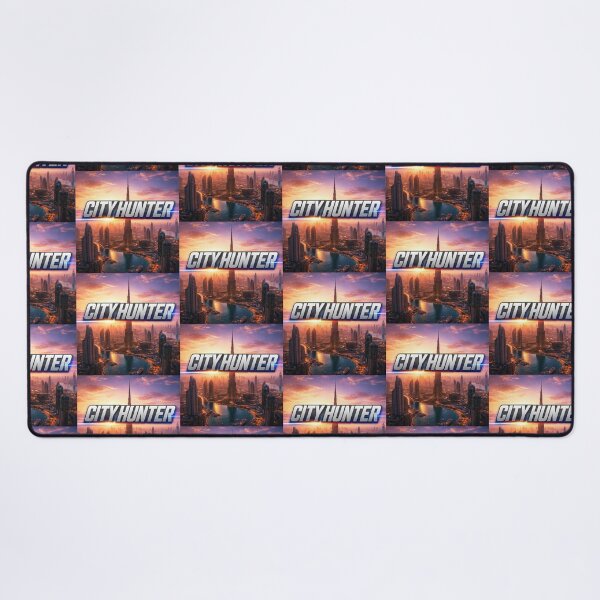 Item preview, City Hunter futuristic skyline at sunset designed and sold by STICKOANIME.