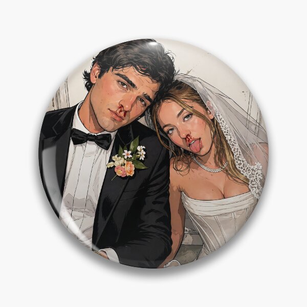 Item preview, Jacob Elordi and Sydney Sweeney, Nathaniel and Cassie wedding (fan art) designed and sold by PopCultureAndStuff.