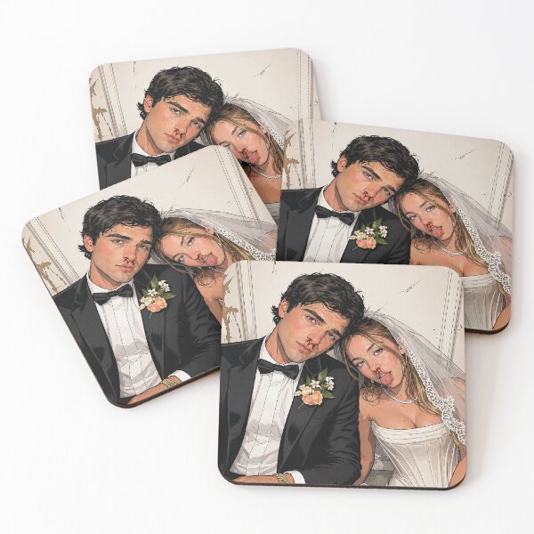 Item preview, Jacob Elordi and Sydney Sweeney, Nathaniel and Cassie wedding (fan art) designed and sold by PopCultureAndStuff.