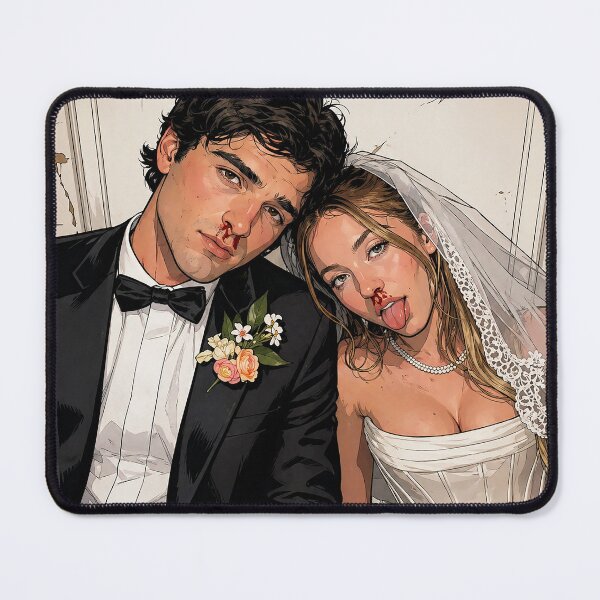 Item preview, Jacob Elordi and Sydney Sweeney, Nathaniel and Cassie wedding (fan art) designed and sold by PopCultureAndStuff.