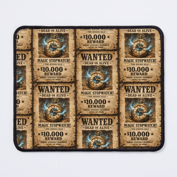 Item preview, Wanted Magic Stopwatch Vintage Western Poster Wall Art designed and sold by TeeTimeTreasure.