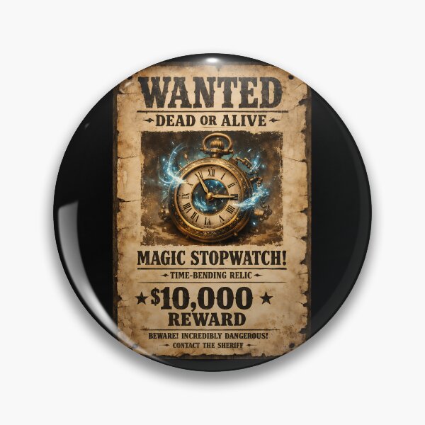 Item preview, Wanted Magic Stopwatch Vintage Western Poster Wall Art designed and sold by TeeTimeTreasure.