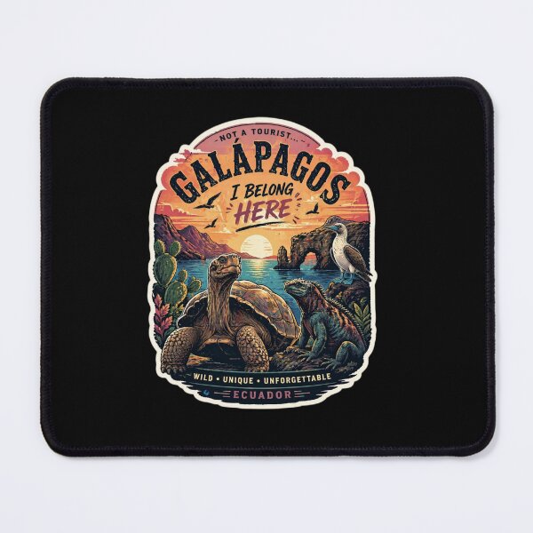 Item preview, Galápagos Vintage Travel Sticker | Not a Tourist I Belong Here | Retro Sunset Island Design designed and sold by CosmicSplendor.