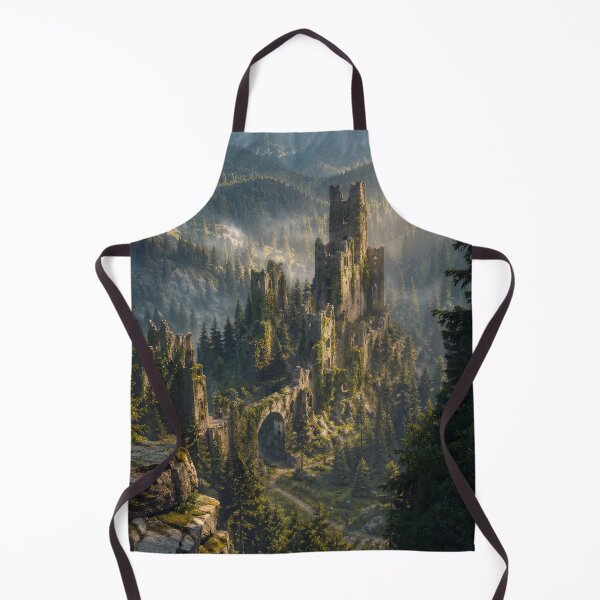 Item preview, Ancient Ruined Castle in Forest Mountains | Forgotten Medieval Kingdom Landscape designed and sold by DrakariArt.