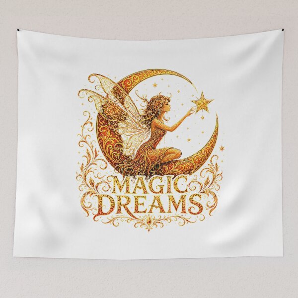 Item preview, Magic Dreams Fairy Moon - Elegant Fantasy Art with Golden Celestial Magic designed and sold by chattsuede.