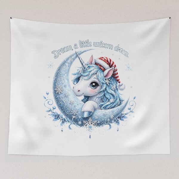 Item preview, Dream a little unicorn dream Christmas: Whimsical Baby Unicorn Moon designed and sold by chattsuede.