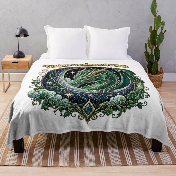 Item preview, Dragons are always in season Green Dragon Crescent Moon designed and sold by chattsuede.