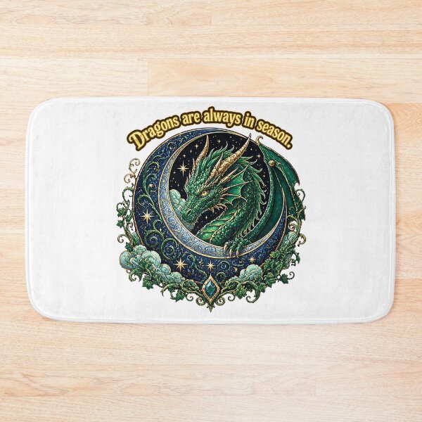 Item preview, Dragons are always in season Green Dragon Crescent Moon designed and sold by chattsuede.
