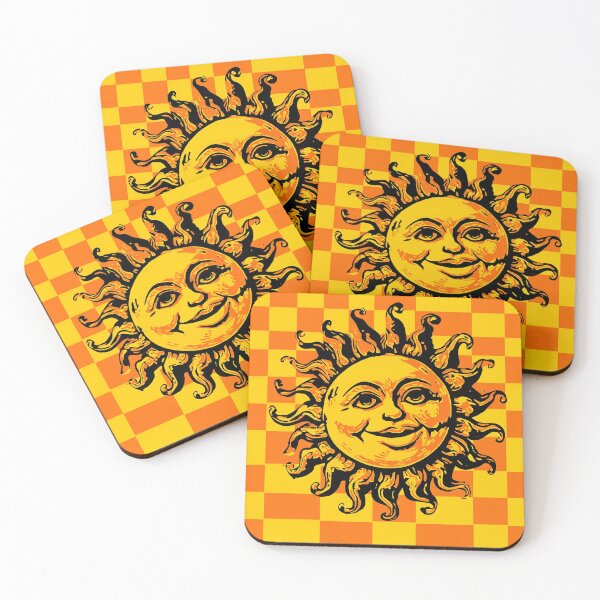 Item preview, Retro Groovy Sun Checkerboard — 70s Dopamine Decor Art Print designed and sold by HugoYuli.