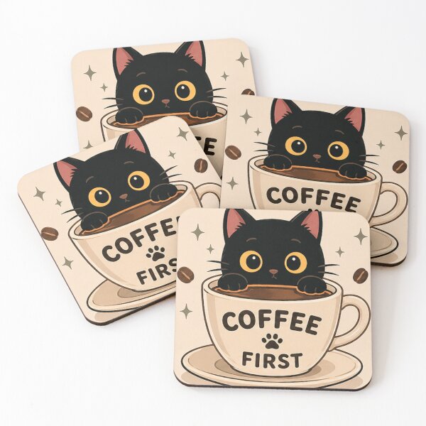 Item preview, COFFEE FIRST CAT designed and sold by Thiago Valentim.