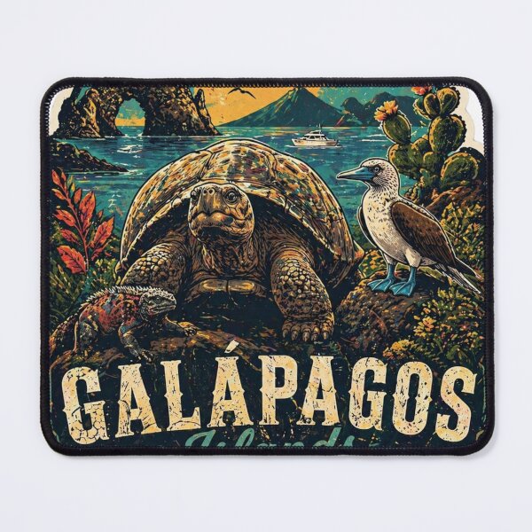 Item preview, Galapagos Islands Nature's Masterpiece – Vintage Wildlife Sticker Design | Giant Tortoise Blue-Footed Booby Marine Iguana Ecuador Travel Art designed and sold by CosmicSplendor.