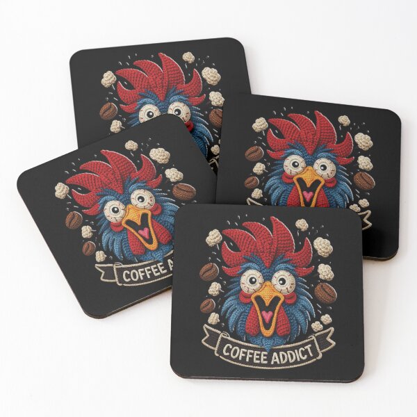 Item preview, Coffee Addict Rooster Vintage Embroidered Patch Art designed and sold by RamyGallery.