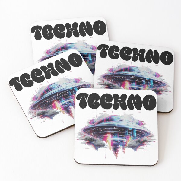Item preview, TECHNO  -  Ufo Tech Glitch (Black) designed and sold by Discothreadz.