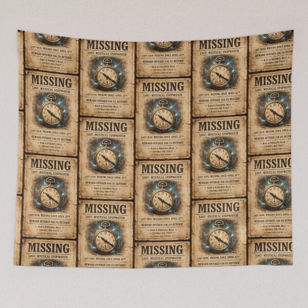 Item preview, Missing Mystical Stopwatch Vintage Western Poster Wall Art designed and sold by TeeTimeTreasure.