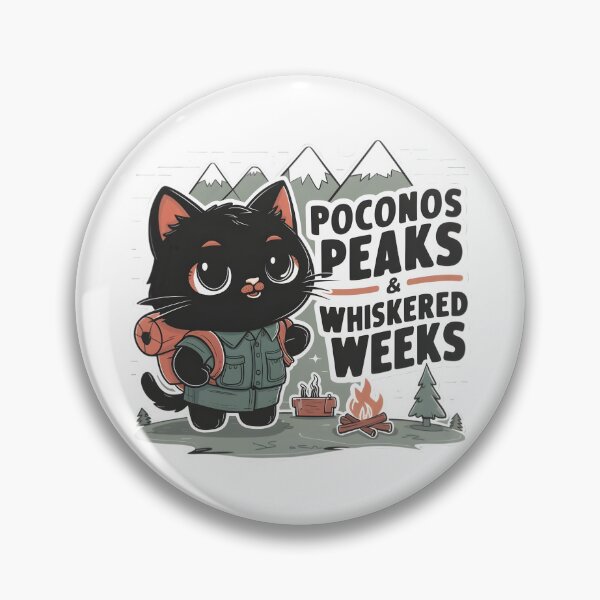 Item preview, Poconos Peaks & Whiskered Weeks Cat – Cute Camping Cat, Pocono Mountains Travel Design, Hiking Cat Lover Gift designed and sold by chrstnslts.