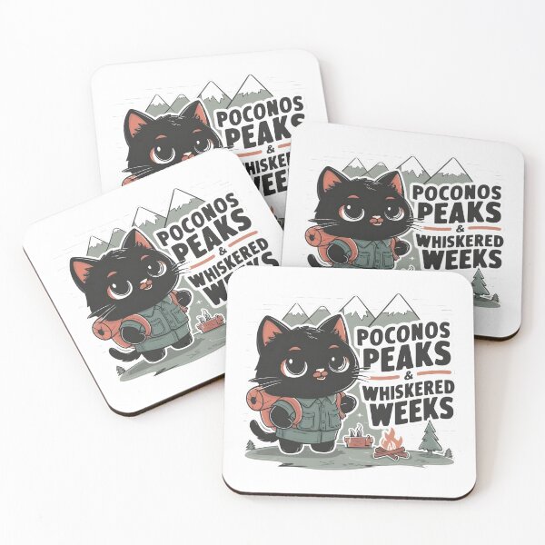 Item preview, Poconos Peaks & Whiskered Weeks Cat – Cute Camping Cat, Pocono Mountains Travel Design, Hiking Cat Lover Gift designed and sold by chrstnslts.