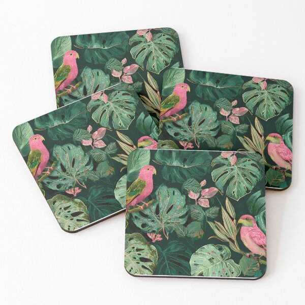Item preview, Nature Tropical Pink Birds Jungle Paradise Art Design designed and sold by ART ATTACK ZONE.