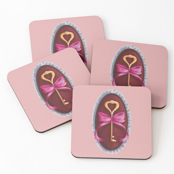 Item preview, Cottage Core Key on Red Velvet with Pink Bow designed and sold by ArtistEmFae.
