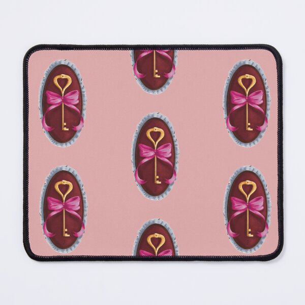 Item preview, Cottage Core Key on Red Velvet with Pink Bow designed and sold by ArtistEmFae.