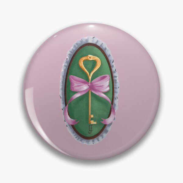Item preview, Cottage Core Key on Light Green Velvet with Pink Bow designed and sold by ArtistEmFae.