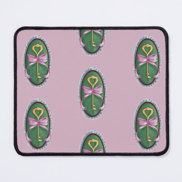 Item preview, Cottage Core Key on Light Green Velvet with Pink Bow designed and sold by ArtistEmFae.