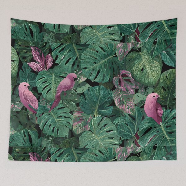 Item preview, Exotic Tropical Pink Birds Jungle Paradise Art Design designed and sold by ART ATTACK ZONE.