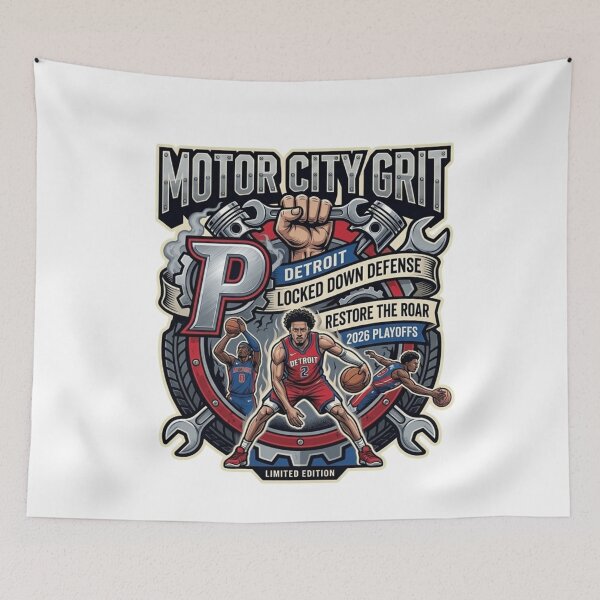 Item preview, Motor City Grit Detroit Basketball - Cade Cunningham #2 2026 Playoff Graphic designed and sold by FarDesign.