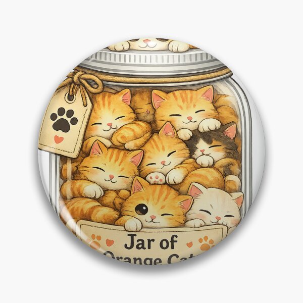 Item preview, Jar of Orange Cats Cute Ginger Cat Sticker designed and sold by artboxgo.