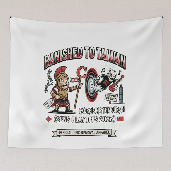 Item preview, Banished to Taiwan Ottawa Hockey - Exorcising the Curse 2026 Playoffs Fan Gear designed and sold by FarDesign.