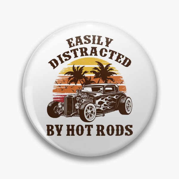 Item preview, Easily Distracted By Hot Rods Vintage 70s Retro Sunset designed and sold by Dmetalx Art Apparel.