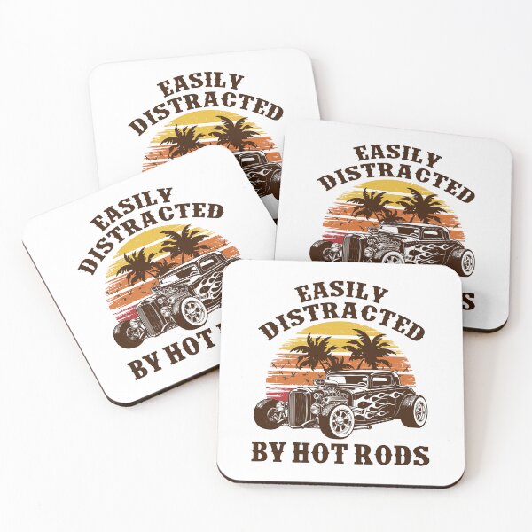 Item preview, Easily Distracted By Hot Rods Vintage 70s Retro Sunset designed and sold by Dmetalx Art Apparel.