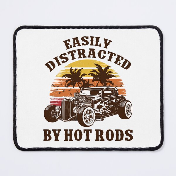 Item preview, Easily Distracted By Hot Rods Vintage 70s Retro Sunset designed and sold by Dmetalx Art Apparel.
