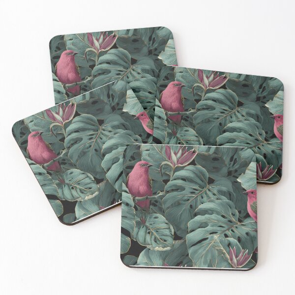 Item preview, Botanical Tropical Pink Birds Jungle Paradise Art Design designed and sold by ART ATTACK ZONE.