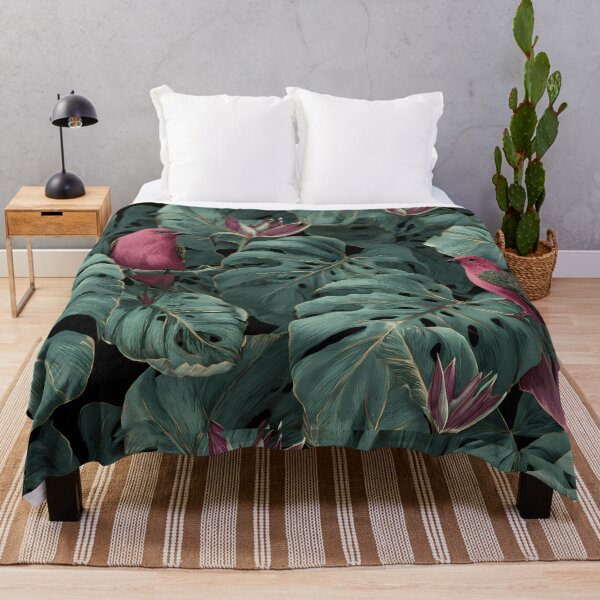 Item preview, Botanical Tropical Pink Birds Jungle Paradise Art Design designed and sold by ART ATTACK ZONE.
