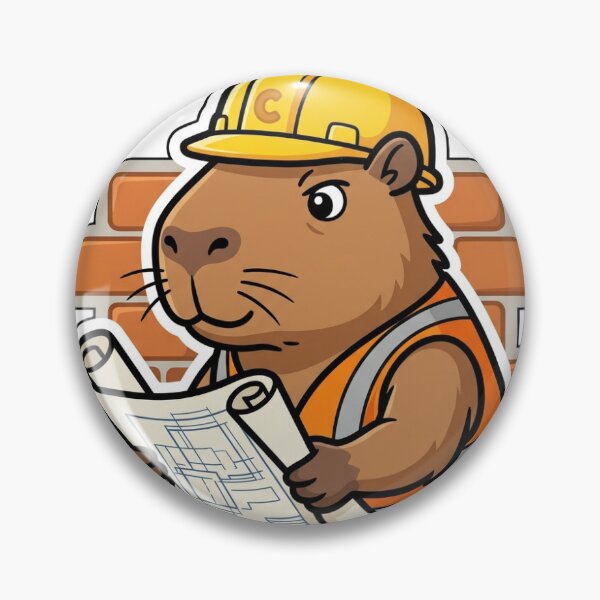 Item preview, Civil Engineer Capybara with Blueprint and Hard Hat designed and sold by LambeLab.
